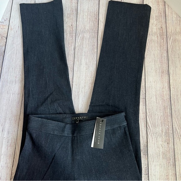 THEORY Kick Zip Indigo Blue Jeans 00 NWT - Picture 1 of 6